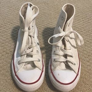Girls white converse high tops size 13.5